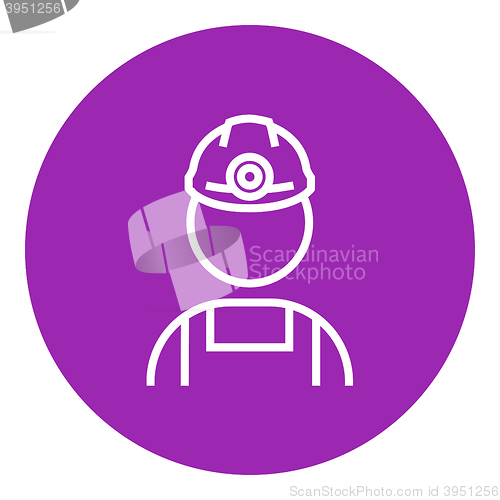 Image of Coal miner line icon.