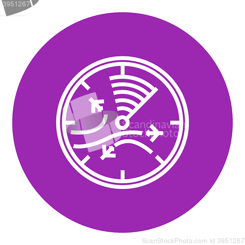 Image of Radar screen with planes line icon.