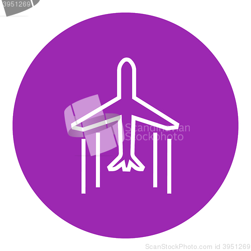 Image of Cargo plane line icon.