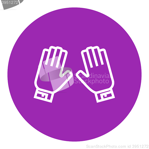 Image of Motorcycle gloves line icon.