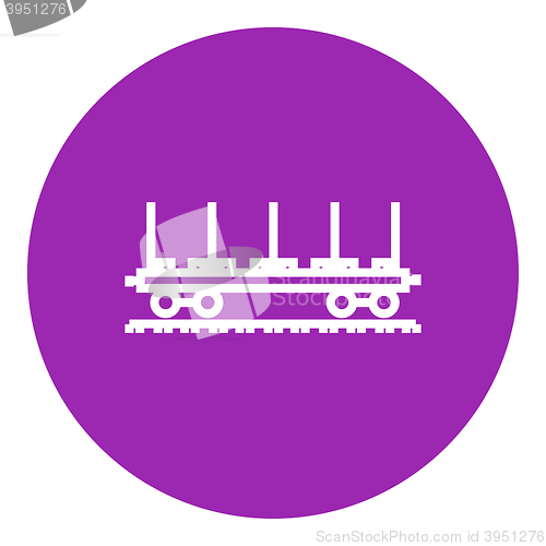 Image of Cargo wagon line icon.