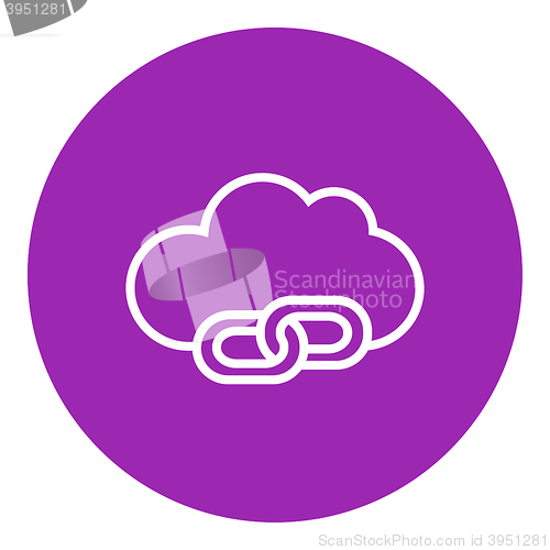 Image of Cloud computing line icon.