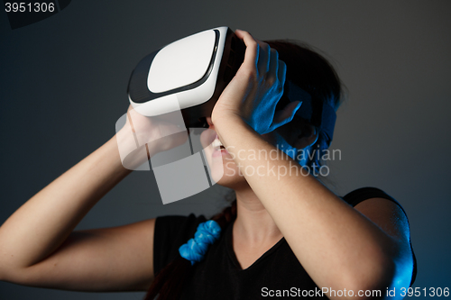 Image of Woman using the virtual reality headset