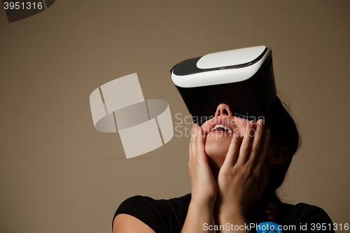 Image of Woman with glasses of virtual reality