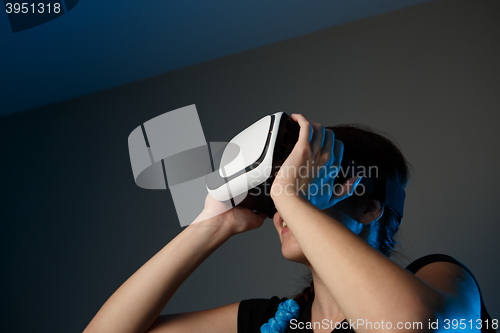 Image of Woman using the virtual reality headset