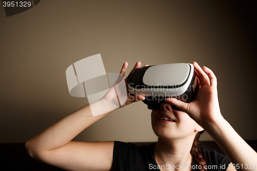 Image of Woman with glasses of virtual reality