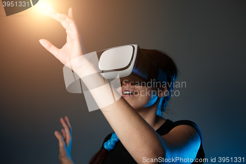 Image of Woman using the virtual reality headset