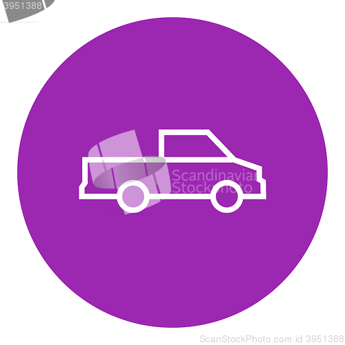 Image of Pick up truck line icon.