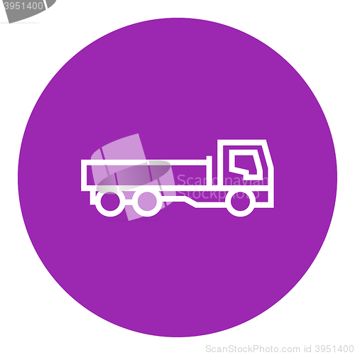 Image of Dump truck line icon.