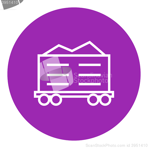 Image of Cargo wagon line icon.