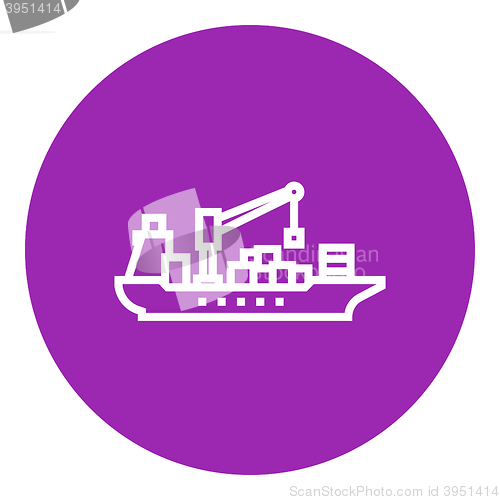 Image of Cargo container ship line icon.