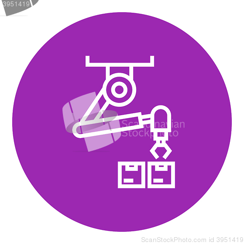 Image of Robotic packaging line icon.