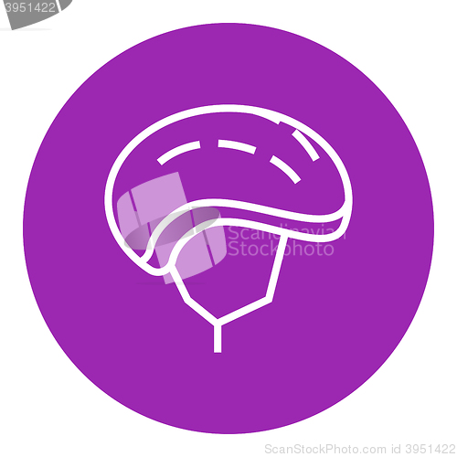 Image of Bicycle helmet line icon.