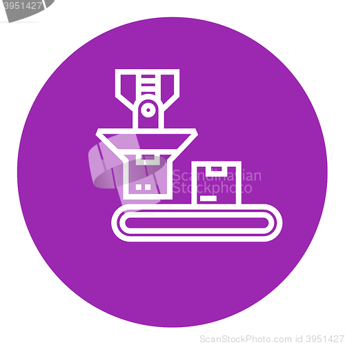 Image of Robotic packaging line icon.