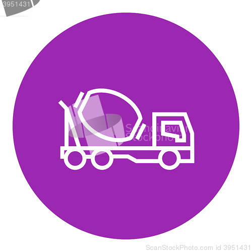 Image of Concrete mixer truck line icon.