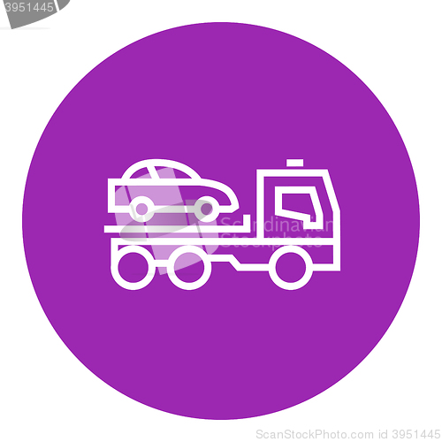 Image of Car towing truck line icon.