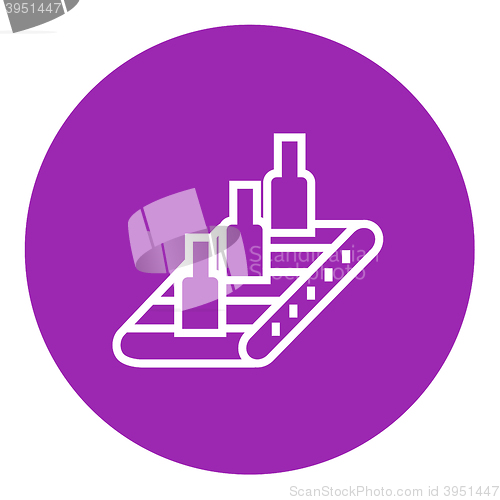 Image of Conveyor belt system line icon.