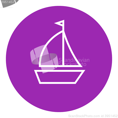 Image of Sailboat line icon.