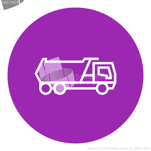 Image of Dump truck line icon.