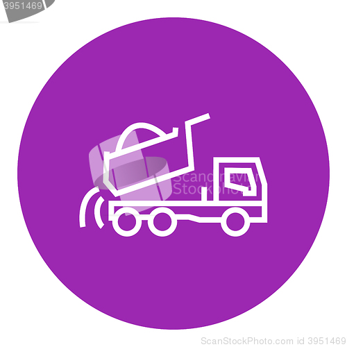 Image of Dump truck line icon.