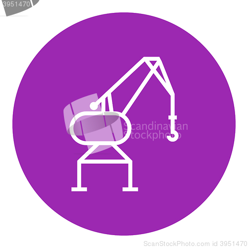 Image of Harbor crane line icon.