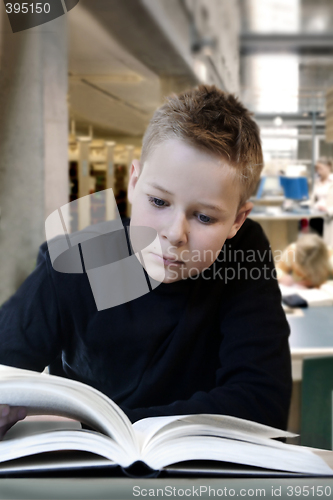 Image of Young boy reading