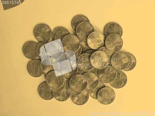 Image of Dollar coins 1 cent - vintage