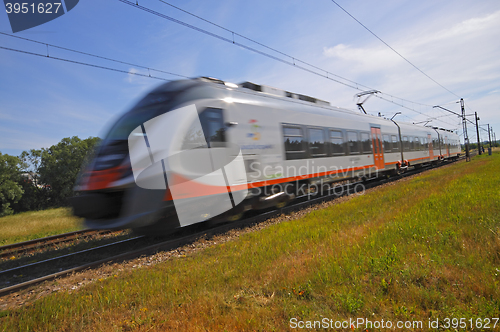 Image of Fast passenger train locomotive