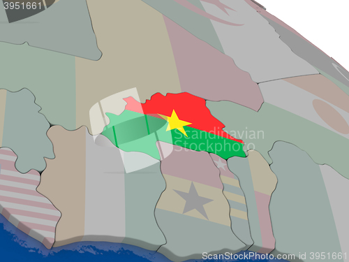 Image of Burkina Faso with flag