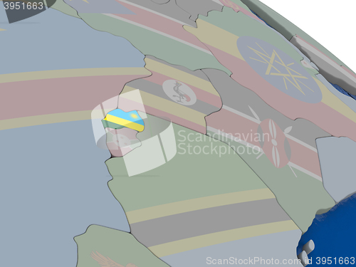Image of Rwanda with flag