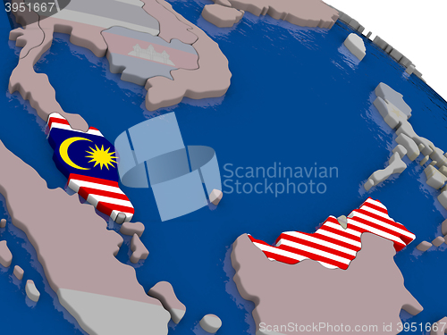 Image of Malaysia with flag