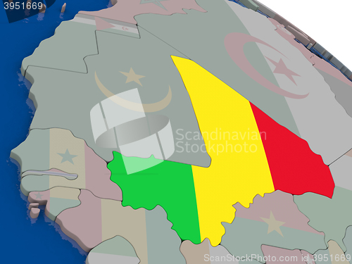 Image of Mali with flag