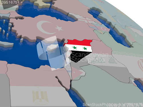 Image of Syria with flag