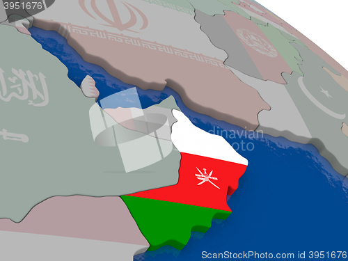 Image of Oman with flag