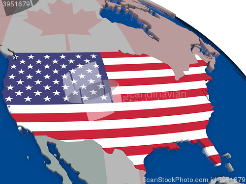 Image of USA with flag