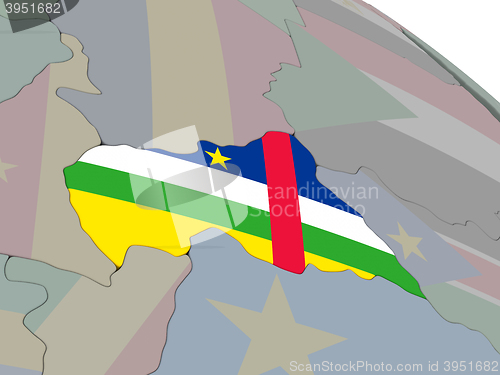 Image of Central Africa with flag