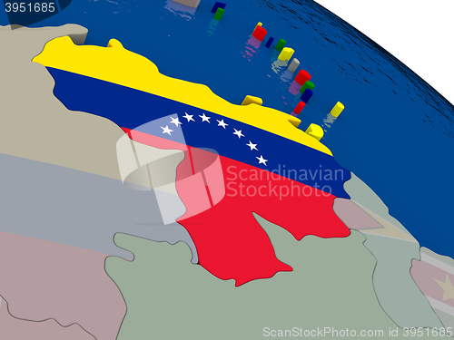 Image of Venezuela with flag