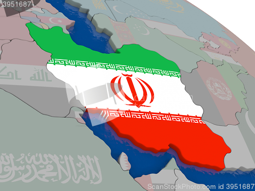 Image of Iran with flag