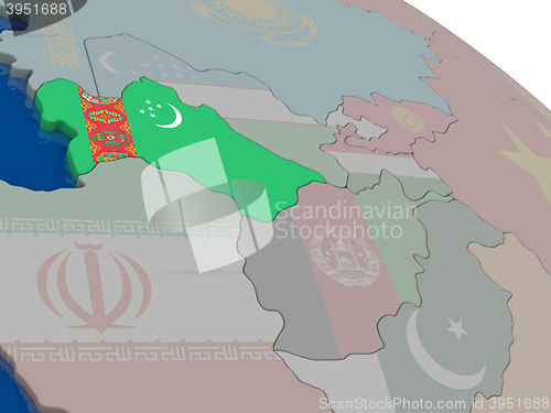 Image of Turkmenistan with flag