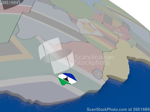 Image of Lesotho with flag