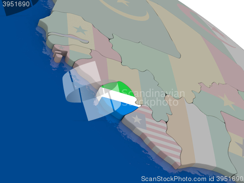 Image of Sierra Leone with flag