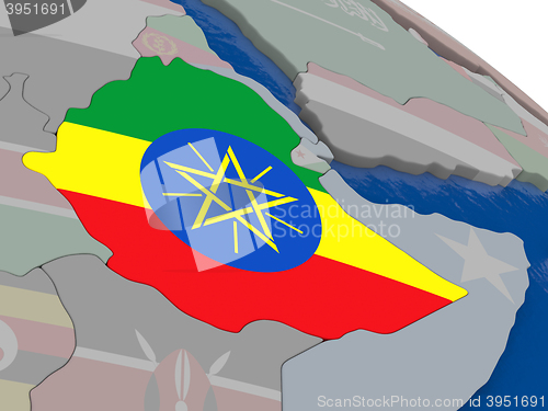 Image of Ethiopia with flag