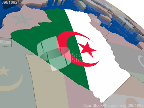 Image of Algeria with flag