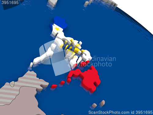 Image of Philippines with flag