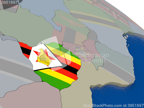 Image of Zimbabwe with flag