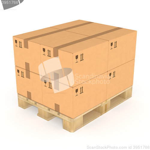 Image of Stack of boxes on a pallet.