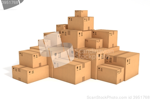 Image of Stacks of cardboard boxes