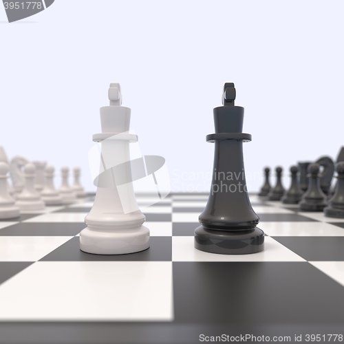 Image of Two chess pieces on a chessboard