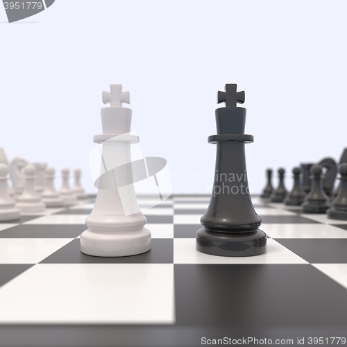 Image of Two chess pieces on a chessboard