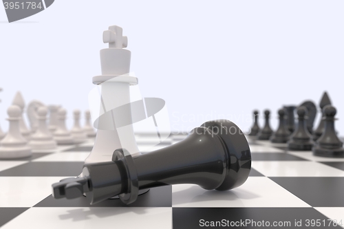 Image of Two chess pieces on a chessboard